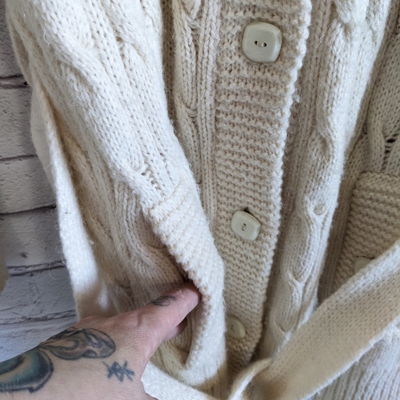 COLUMBIA Knit Long Cozy Mock Neck Button Down Cardigan Sweater Jacket - Picture 7 of 14